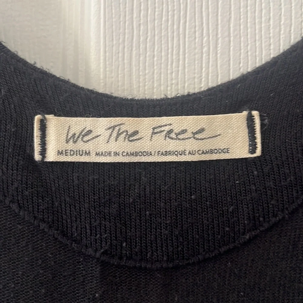 Free People Exposed Sides Soft Black Slouchy Tank Top